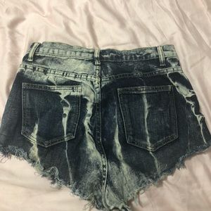 High waisted denim shorts